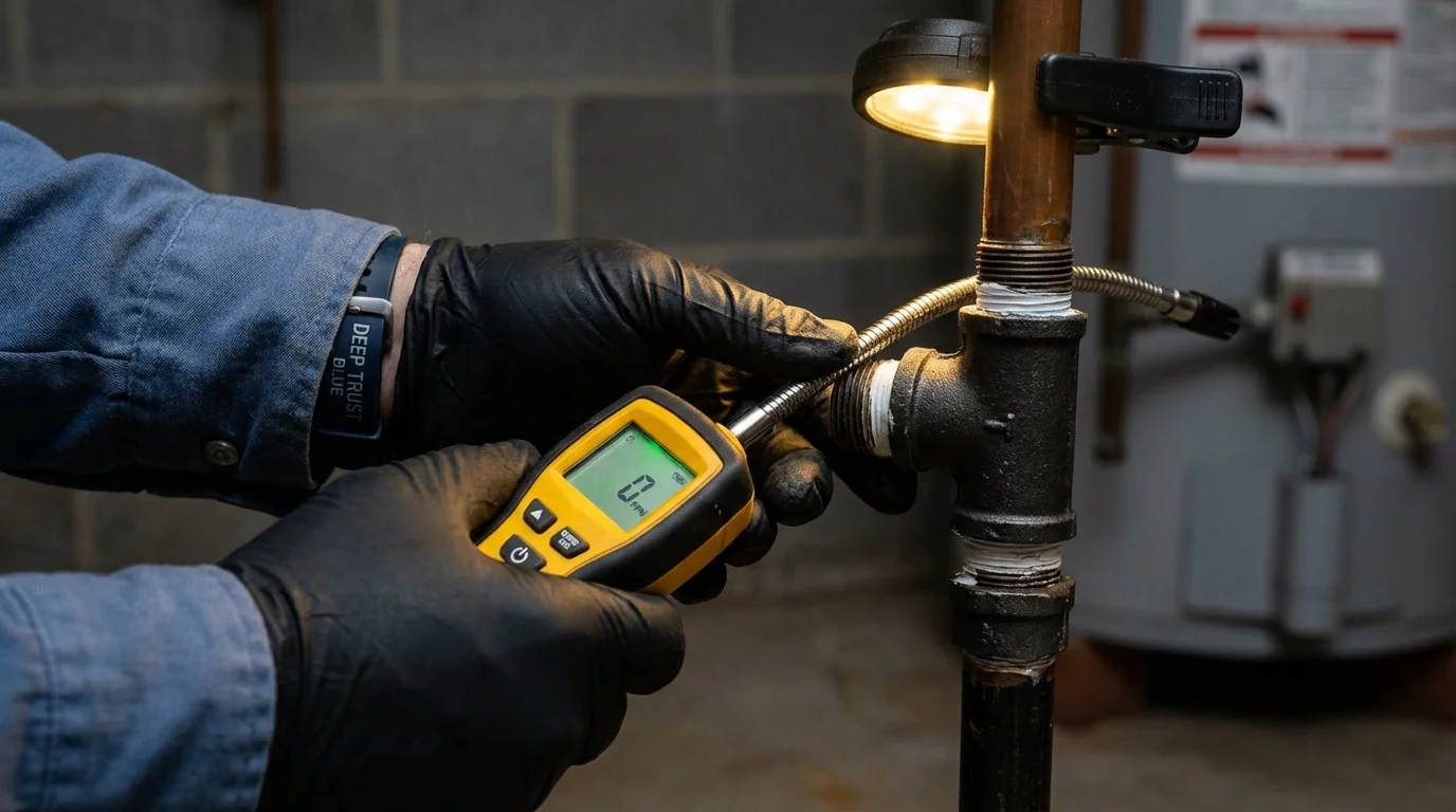 Gas leak detection with electronic sniffer by Johns Plumbing LLC in Marfa