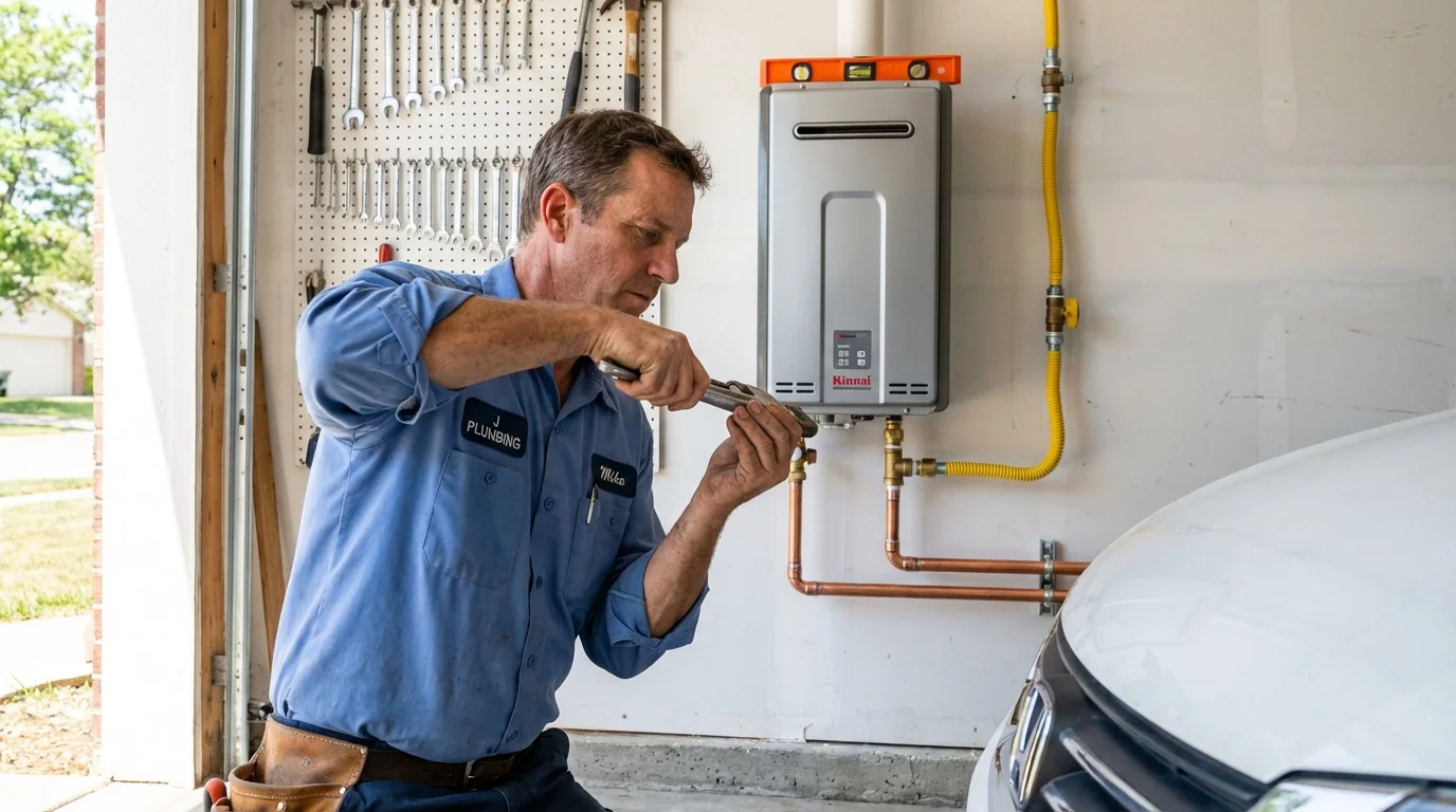 Tankless water heater installation by a Johns Plumbing LLC plumber in Marfa